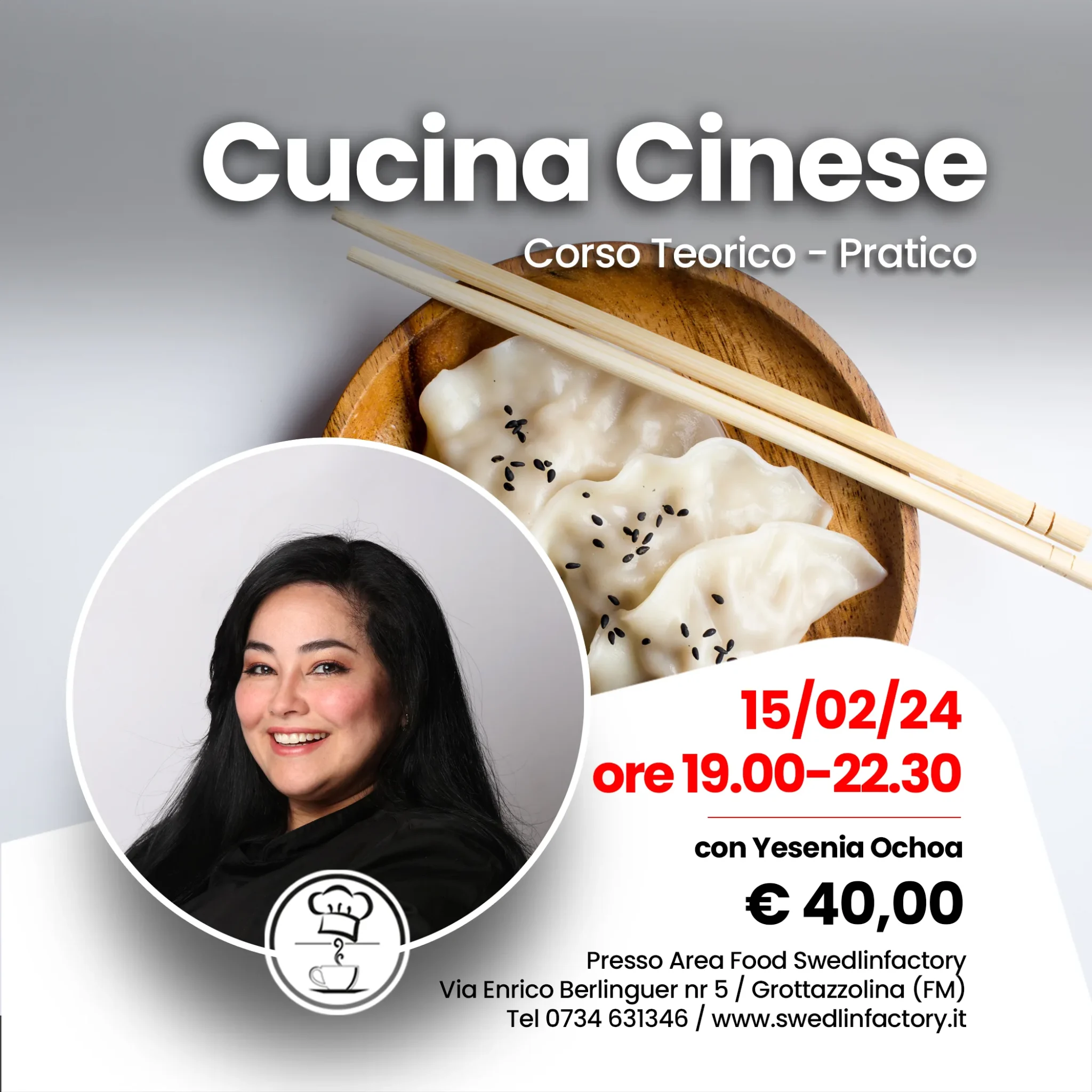 Corso di Cucina Cinese - con la Chef Yesenia Ochoa