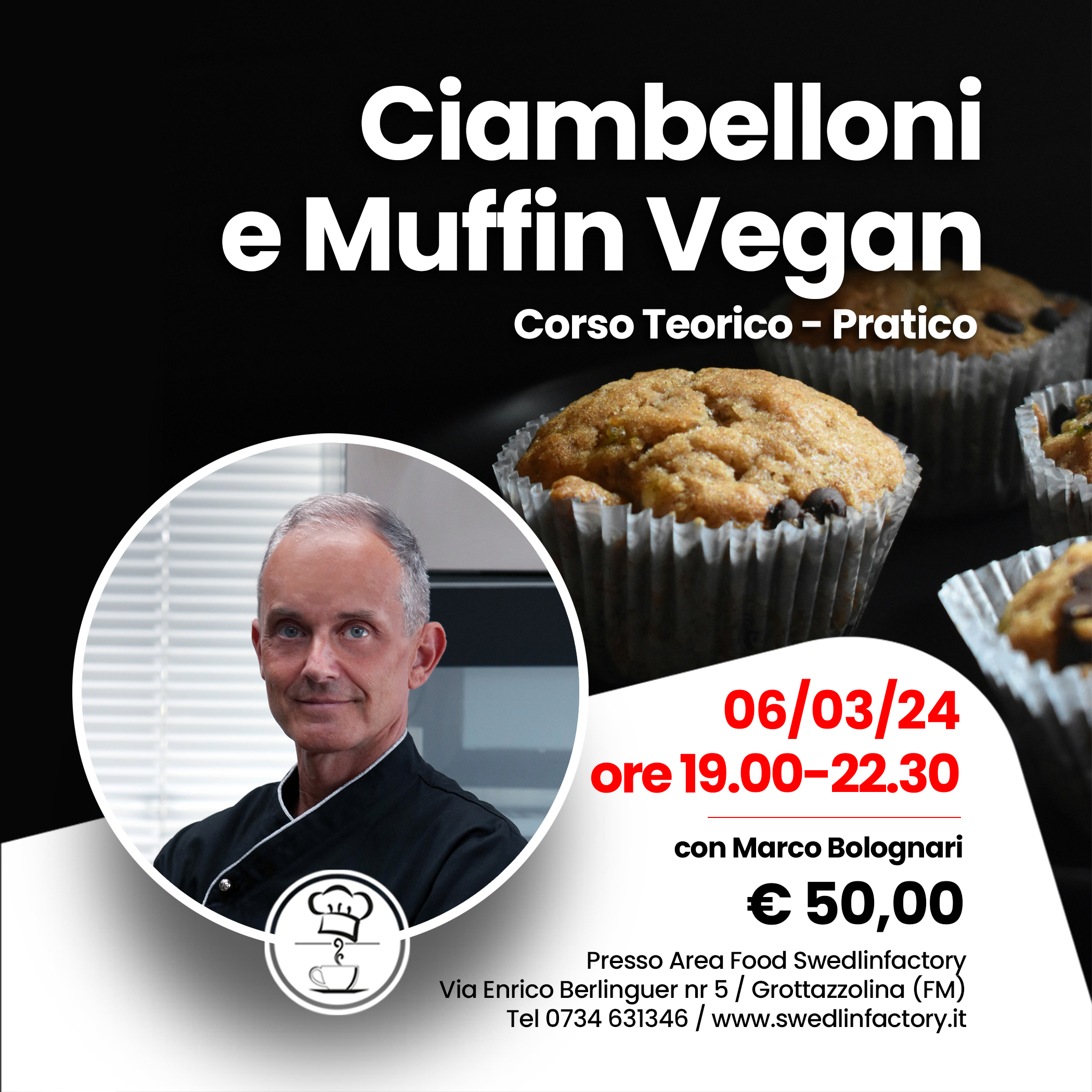 Corso di ciambelloni e muffin vegan - con Marco Bolognari